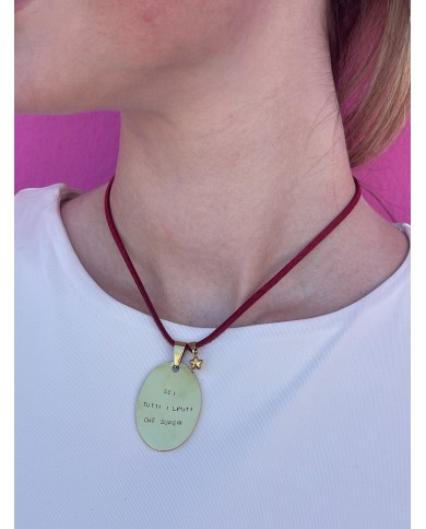 Medaglia Personalizzabile Incisa a Mano -  ovale grande 3,5cm