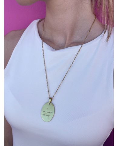Medaglia Personalizzabile Incisa a Mano -  ovale grande 3,5cm