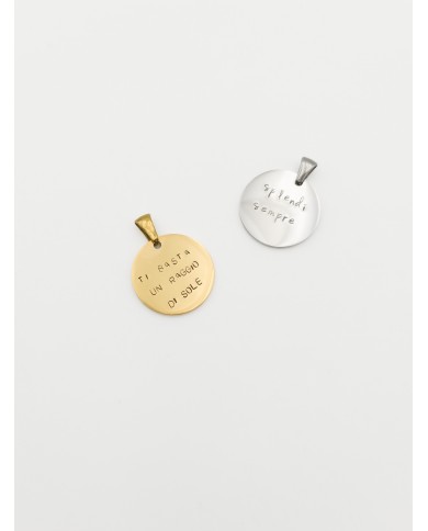 Medaglia Personalizzabile Incisa a Mano -  tonda grande 2 cm