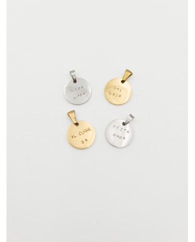 Medaglia Personalizzabile Incisa a Mano - tonda piccola 1,5 cm